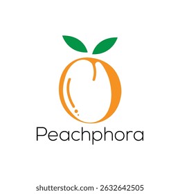 Fresh Peachphora logo featuring a stylized peach icon with elegant typography, ideal for beauty, skincare, or wellness brands conveying freshness, natural care, and vibrant health.
