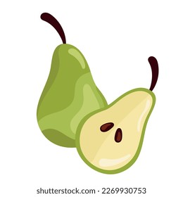 fresh pear fruit healthy icon