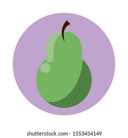 fresh pear fruit nature icon vector illustration design