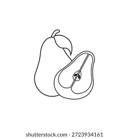 Ícone de vetor de pera fresca, ilustração minimalista e moderna da fruta