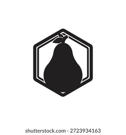 Ícone de vetor de pera fresca, ilustração minimalista e moderna da fruta