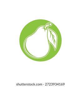 Ícone de vetor de pera fresca, ilustração minimalista e moderna da fruta