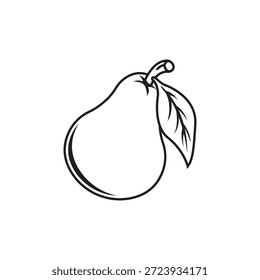 Ícone de vetor de pera fresca, ilustração minimalista e moderna da fruta