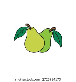 Ícone de vetor de pera fresca, ilustração minimalista e moderna da fruta