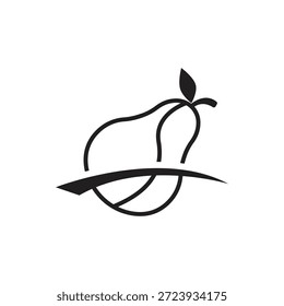 Ícone de vetor de pera fresca, ilustração minimalista e moderna da fruta