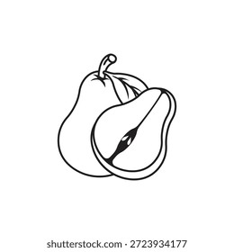 Ícone de vetor de pera fresca, ilustração minimalista e moderna da fruta