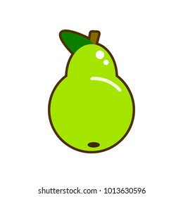 Fresh pear icon vector illustration. Green pear icon. Pear icon clipart. EPS