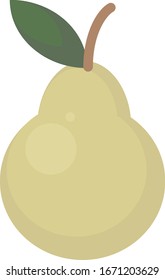 pera fresca, ilustración, vector sobre fondo blanco.