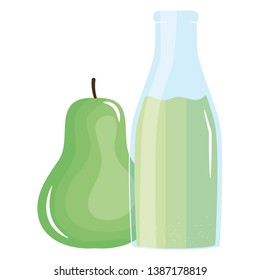 fresh pear juice fruit in botttle