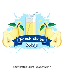 fresh pear juice illustration, a simple vector design