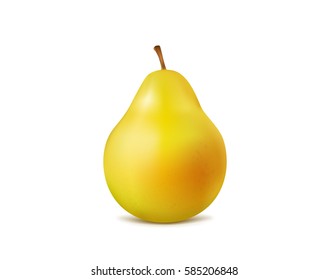 fresh pear on white background