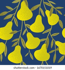 Fresh pear seamless pattern illustration