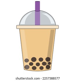 fresh pearl boba milk tea 