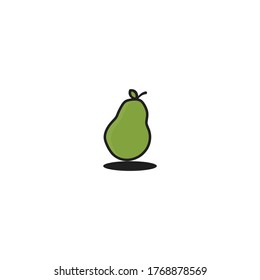 Las peras frescas son un logo verde