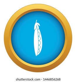Fresh peas icon blue vector isolated on white background for any design