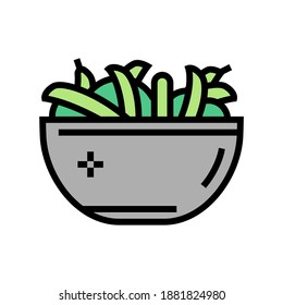 fresh peas in plate color icon vector. fresh peas in plate sign. isolated symbol illustration