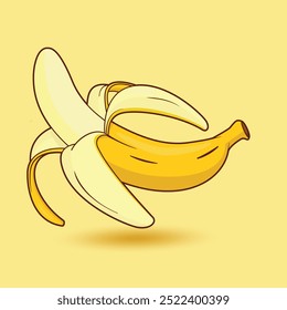 Fresh peel banana fruits vector illustration 