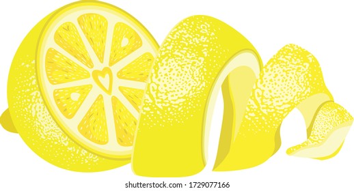 Fresh peeled yellow lemon halves
