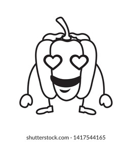 fresh pepper kawaii character vector illustration