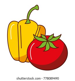 fresh pepper and tomato vegetables