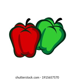fresh pepper vegetables vector graphic