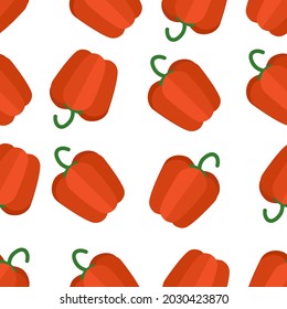 Patrón de pimientos frescos sin fisuras. diseño plano frutal Diseño para envolver papel, textil, relleno de fondo, ilustración vectorial.