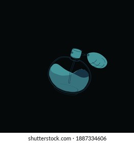 fresh perfume in a bottle. perfumery. minimalism sketch