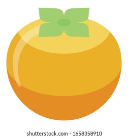 Icono de persimmon fresco. Iométrico del icono vectorial de persimón fresco para el diseño web aislado en fondo blanco