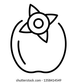 Fresh persimmon icon. Outline fresh persimmon vector icon for web design isolated on white background