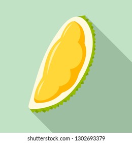 Fresh piece of durian icon. Flat illustration of fresh piece of durian vector icon for web design