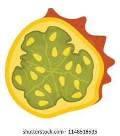 
A fresh piece of fruit having small seeds in it depicting custard apple
