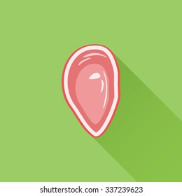 Fresh piece of meat, steak flat icon