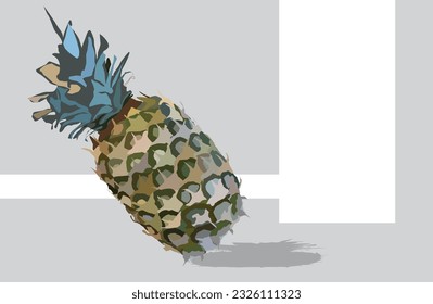 Fresh pineapple banner with copy space on empty background