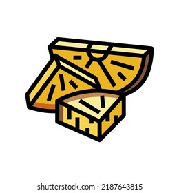 fresh pineapple color icon vector. fresh pineapple sign. isolated symbol illustration