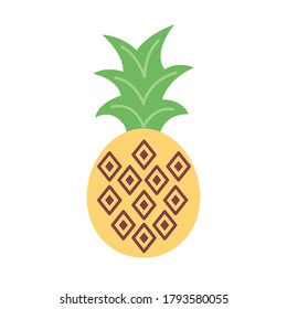 diseño gráfico vectorial de icono de estilo plano de piña fresca