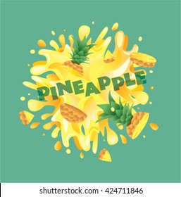 Fresh Pineapple Fruit Juice Splash