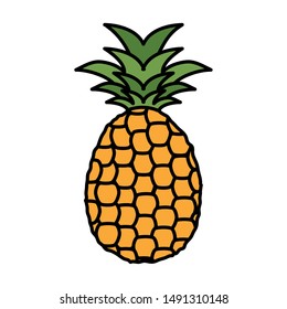 fresh pineapple fruit nature icon