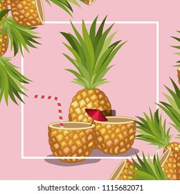 fresh pineapple fruit tropical