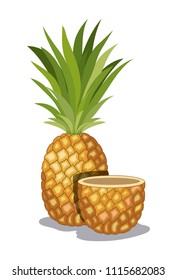 fresh pineapple fruit tropical
