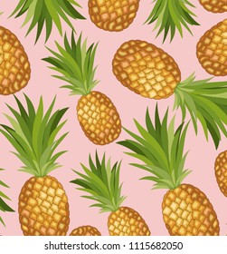 fresh pineapple fruit tropical pattern