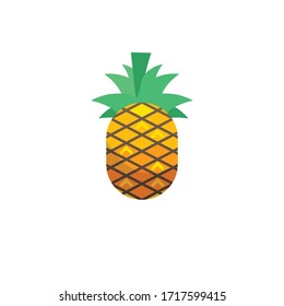 Frutas de piña frescas, ilustraciones vectoriales, aisladas en fondo blanco