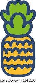 Fresh pineapple hand drawn vector illustration. Natural juice ingredient, delicious summer fruit