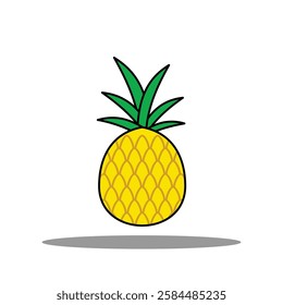 fresh pineapple illustration vector icon