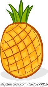 Fresh pineapple, illustration, vector on white background.