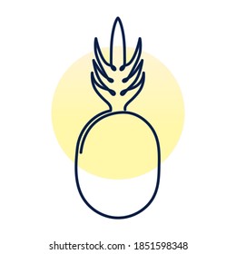 fresh pineapple one line fruit vector illustration design