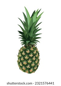 Fresh pineapple slice, a healthy tropical snack icon isolated