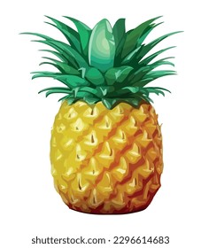 Separación de piña fresca, jugosa y madura