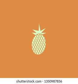 Fresh pineapple vector icon. flat design