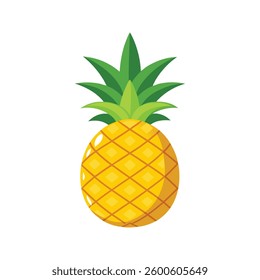 Fresh pineapple vector with white background