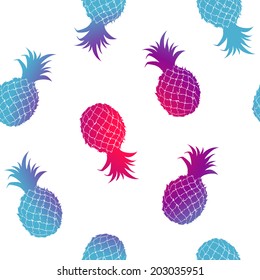 Fresh pineapples colorful seamless texture pattern